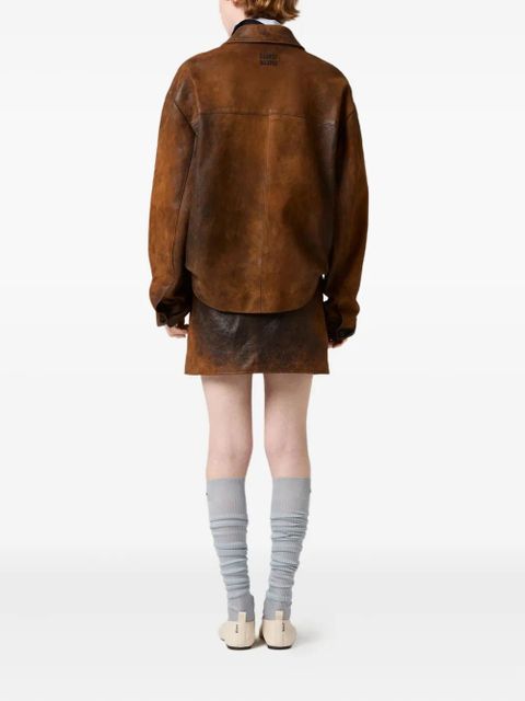 Miu Miu flap-pocket mini skirt - Brown