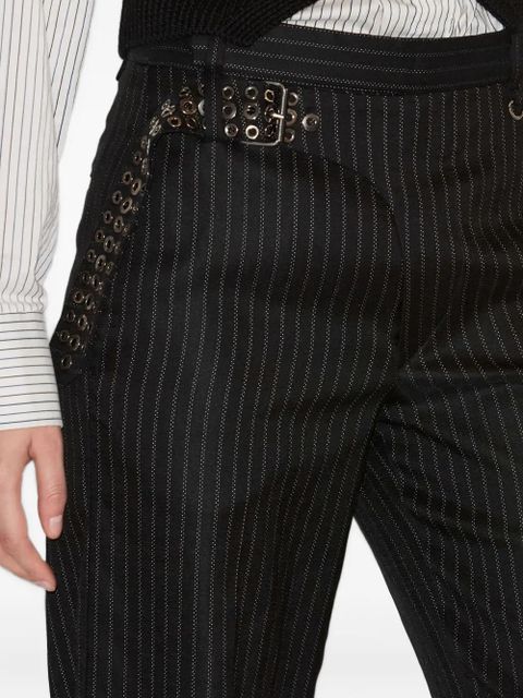 ISABEL MARANT pinstripe metal-detail trousers - Black
