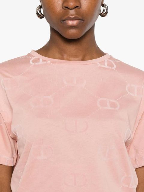 TWINSET logo-pattern t-shirt - Pink