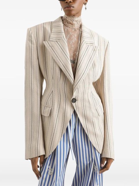 Dolce & Gabbana single-breasted jacket in regimental pinstripe - Neutrals