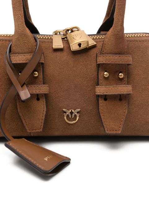 PINKO padlock top-handles tote bag - Brown
