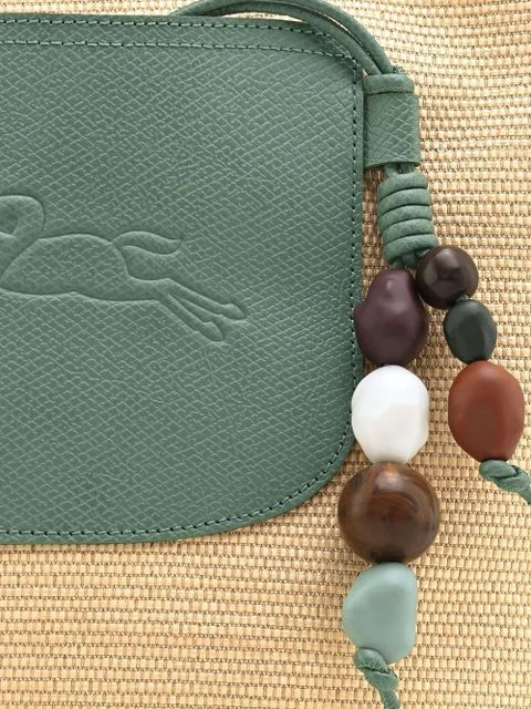 Longchamp Le Pilage woven straw tote bag - OREGANO