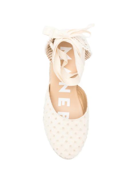 Manebi Yucatán lace-up heeled espadrilles - Neutrals
