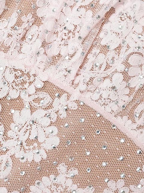 Self-Portrait lace crystals midi dress - Pink