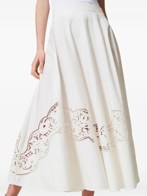 TWINSET cotton woven skirt - White