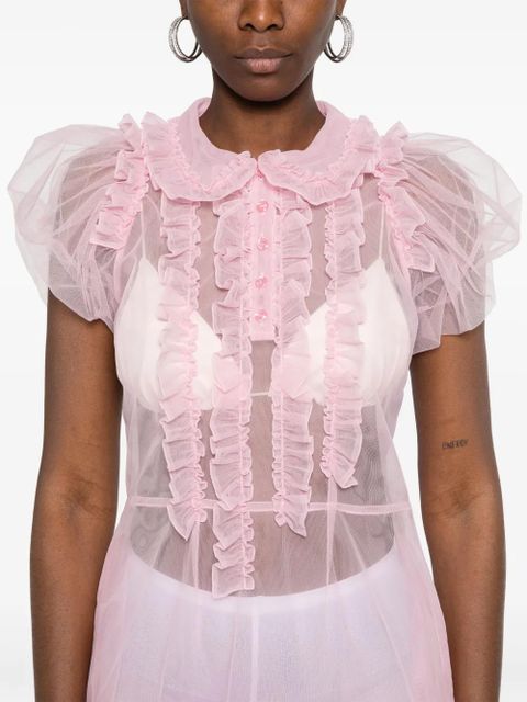 Simone Rocha ruffled multi-seam maxi dress - Pink