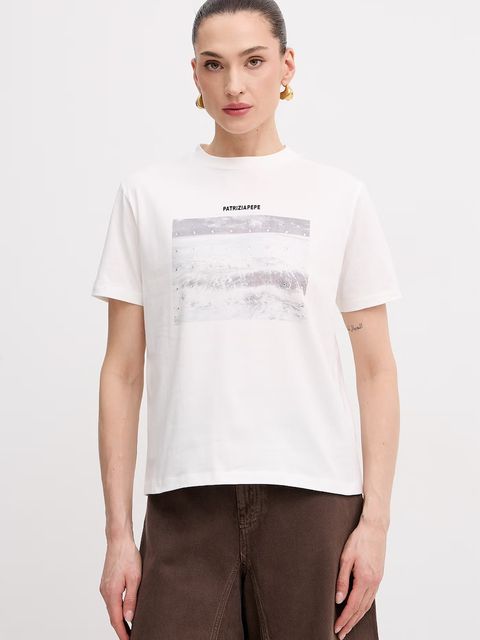 Patrizia Pepe t-shirt damski bawełniany - zdjęcie produktu nr 2