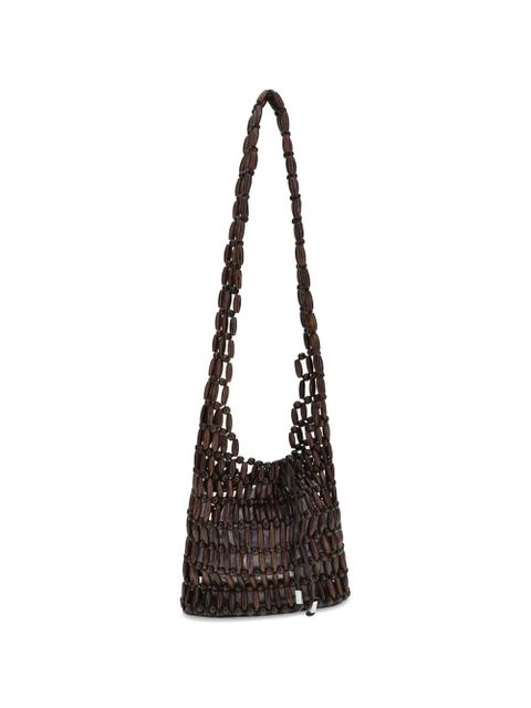 STAUD Coronado beaded shoulder bag - Brown