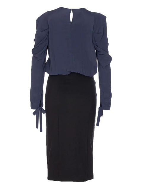 PINKO puff-sleeve button-detail midi dress - Blue - zdjęcie produktu nr 2