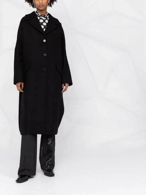 MM6 Maison Margiela single-breasted felted coat - Black