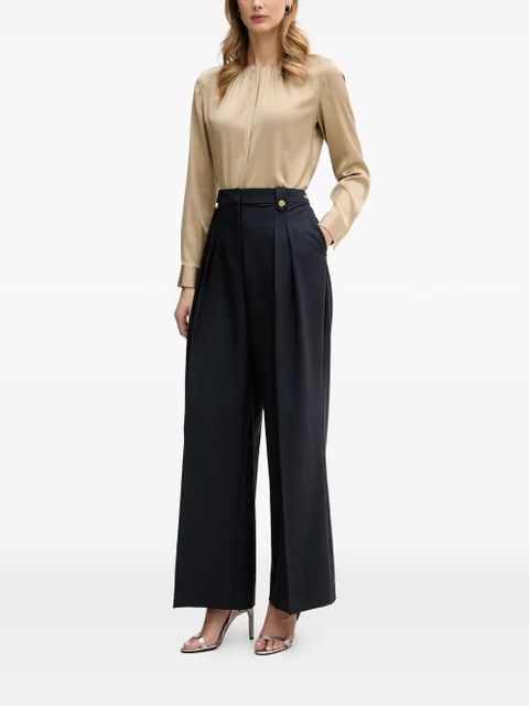 Barbour Avery gold-tone button pleated trousers - Blue - zdjęcie produktu nr 2