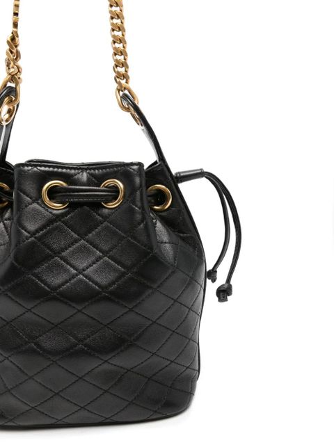 Saint Laurent Cassandre diamond-pattern bucket bag - Black