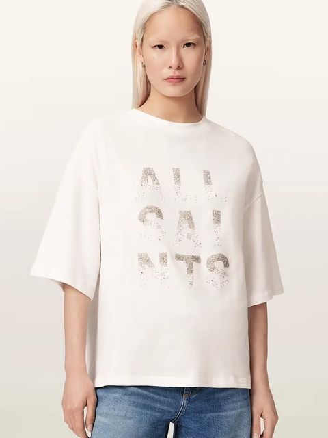 AllSaints T-shirt oversize damski bawełniany STACKS - zdjęcie produktu nr 1