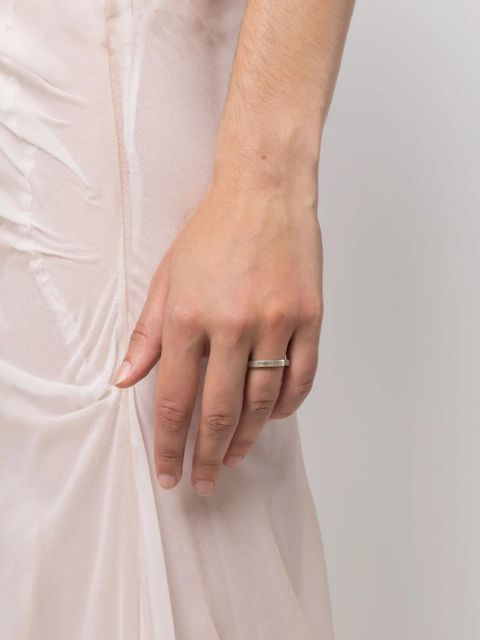 Maison Margiela engraved-logo ring - Silver - zdjęcie produktu nr 2
