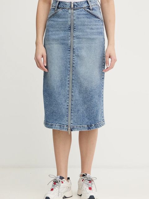 Calvin Klein Jeans spódnica jeansowa kolor niebieski mini prosta LV047E710G - zdjęcie produktu nr 1