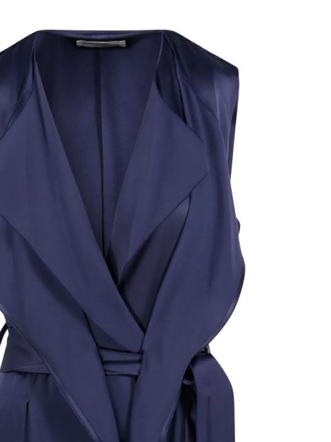 Victoria Beckham Sybil belted V-neck midi dress - Blue