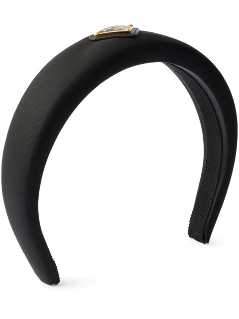 Prada logo-plaque re-nylon headband - Black - zdjęcie produktu nr 1