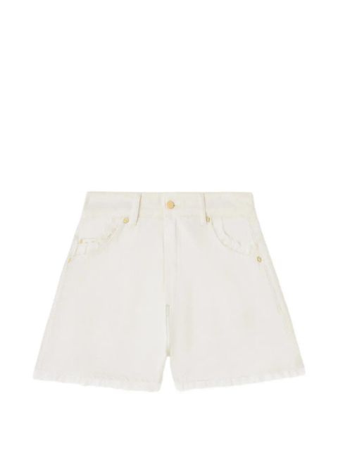GANNI lace-trim denim shorts - Neutrals - zdjęcie produktu nr 1