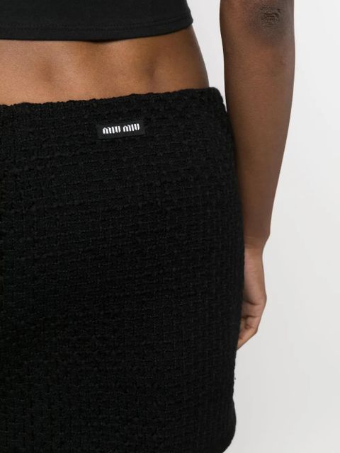 Miu Miu button-detail bouclé miniskirt - Black