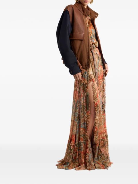 ETRO contrasting sleeves padded bomber jacket - Brown - zdjęcie produktu nr 2