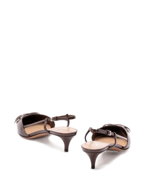 Valentino Garavani 40mm VLogo Signature slingback pumps - Zwx bark brown