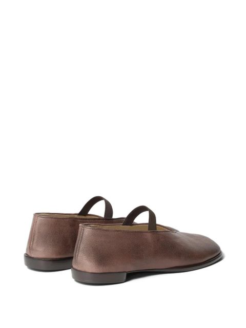 LEMAIRE strap leather ballet flats - Brown