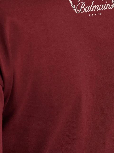 Balmain twisted button-embellished top - Red