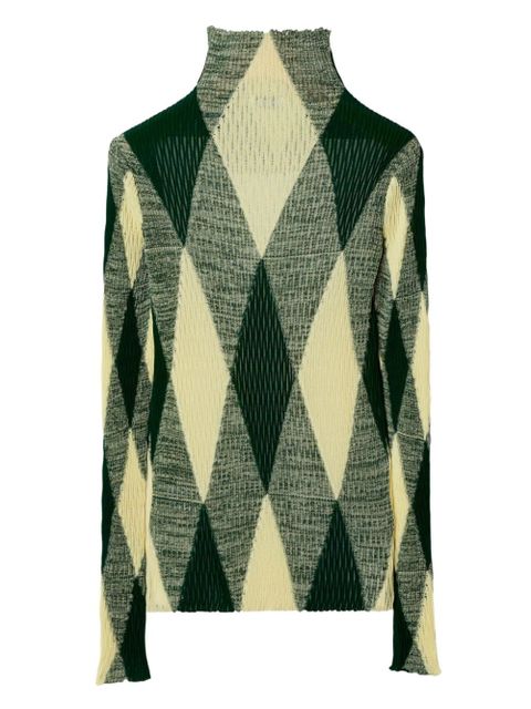 Burberry argyle-knit high-neck jumper - Neutrals