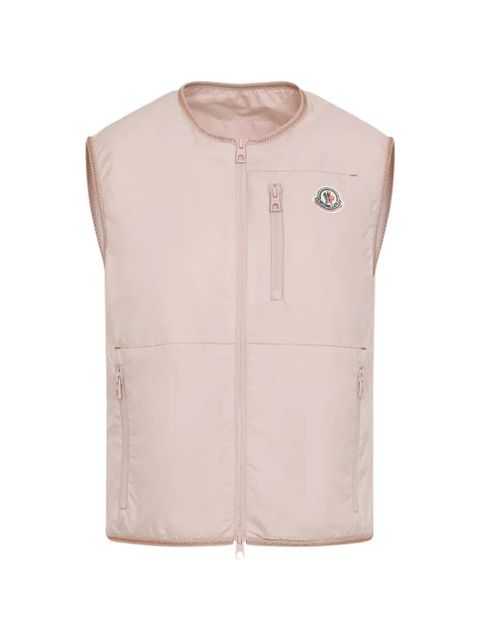 Moncler zip logo patch gilet - Pink - zdjęcie produktu nr 1