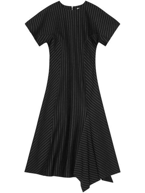 GANNI striped jersey midi dress - Black