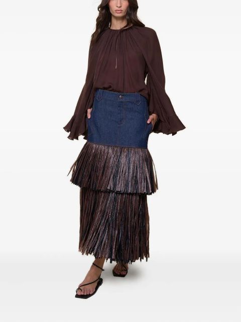 Johanna Ortiz ruffled-sleeve blouse - Red - zdjęcie produktu nr 2