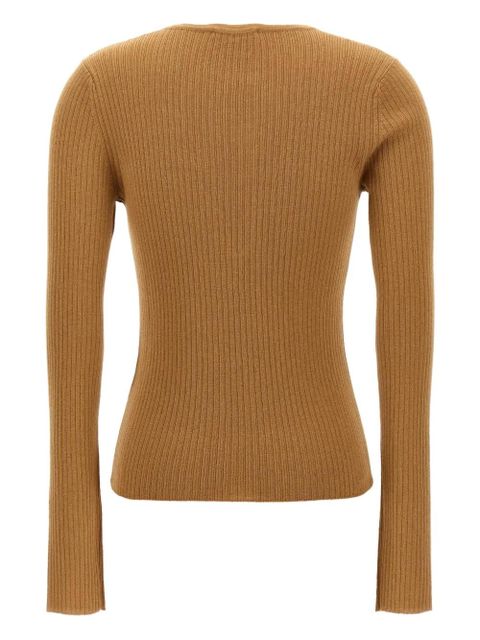 Max Mara Urlo Henley-neck ribbed sweater - Neutrals