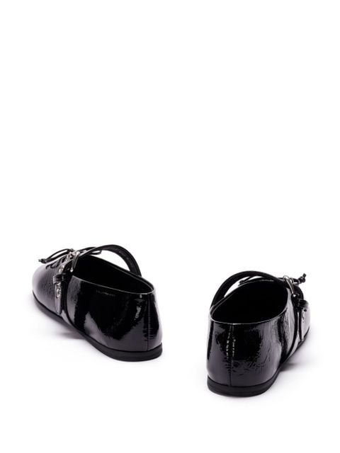 Miu Miu leather ballerina shoes - Black