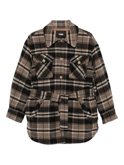 Maje plaid belted coat - Brown - zdjęcie produktu nr 1