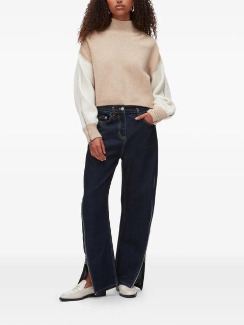 3.1 Phillip Lim colour-block zip-sleeve turtleneck - Neutrals - zdjęcie produktu nr 2