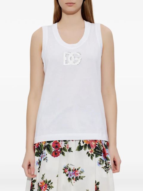 Dolce & Gabbana logo-detail tank top - White
