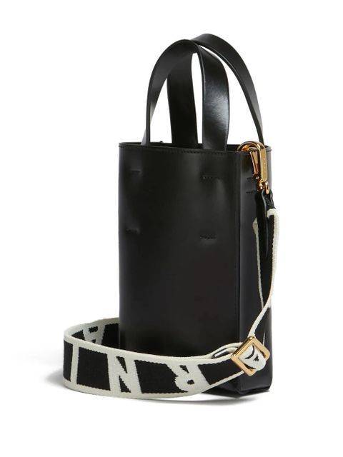 Marni nano Museo leather tote bag - Black