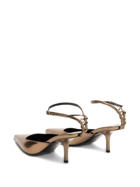 BY FAR Teese metallic pointed-toe pumps - Gold