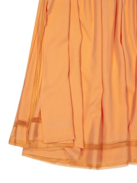 Rabanne bow-detail pleated skirt - Orange