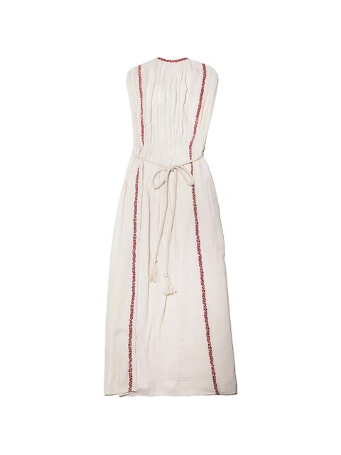 MARANT ÉTOILE Liviane embroidered rope-belt dress - Neutrals - zdjęcie produktu nr 2