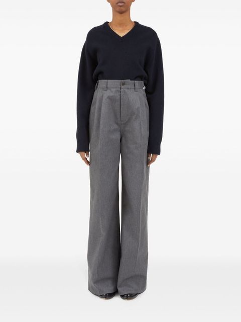 Maison Margiela pleat-detailed twill trousers - Grey - zdjęcie produktu nr 2