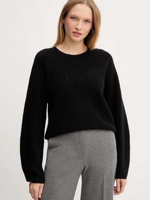 BOSS Orange sweter z dodatkiem wełny damski kolor czarny 50548929 - zdjęcie produktu nr 1