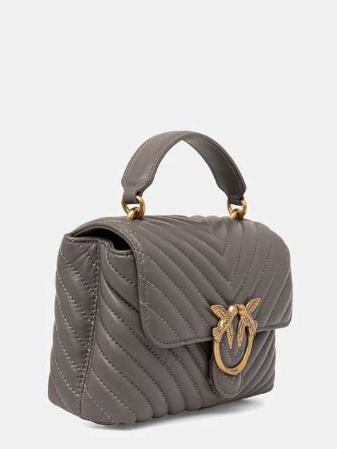 Pinko torebka skórzana kolor szary 100044 A0GK