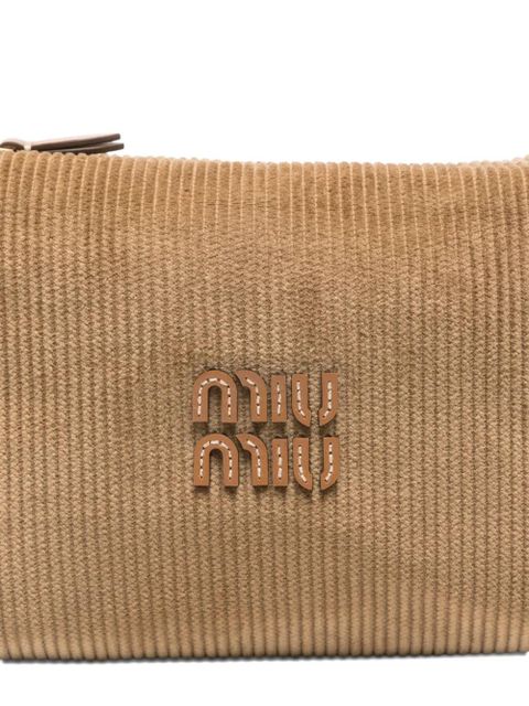 Miu Miu corduroy logo shoulder bag - Brown - zdjęcie produktu nr 2