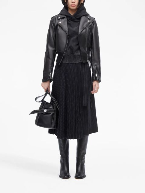 3.1 Phillip Lim belted leather biker jacket - Black - zdjęcie produktu nr 2