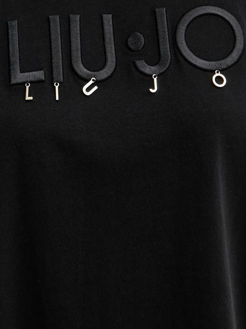 Liu Jo t-shirt bawełniany damski kolor czarny WA5007.JS923
