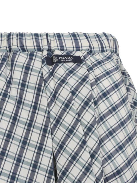 Prada checked-pattern skirt - Blue