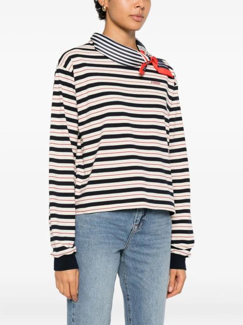 PINKO Eclair striped neck-tie top - Blue