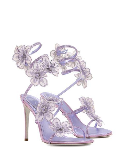 René Caovilla floral-embellished sandals - Purple - zdjęcie produktu nr 2