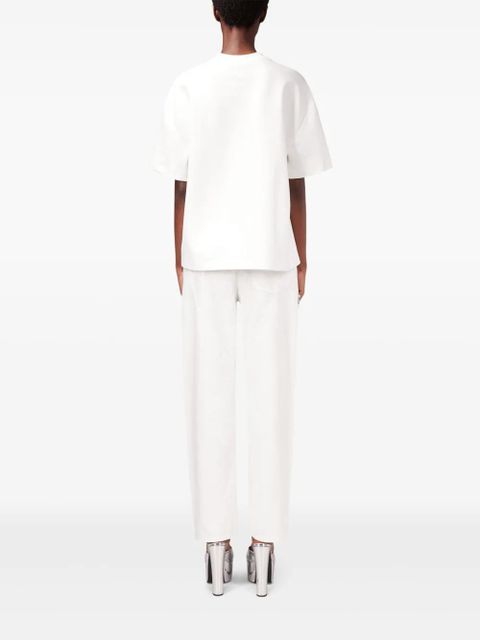 AREA crystal-embellished cut-out T-shirt - White